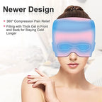 Headache Relief Cap With Reusable 360 Ice Gel Pack - Wearable Migraine and Tension Relief Hat for Puffy Eyes, Sinus & Stress - One Size Fits All