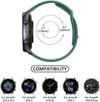 Amzpas Silicone Band for Amazfit GTR - 22mm 4 Pack Soft Quick-Release Replacement Wristband, Sport Strap for Men Women