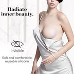 QUXIANG 4 Pairs Pasties Women Nipple Covers Reusable Adhesive Silicone Nippleless Covers Bra for Dress