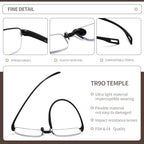 4 Pack Blue Light Blocking Reading Glasses for Men and Women,Semi Rimless Light Weight TR90 Temple Computer Readers (+2.5 Strength)