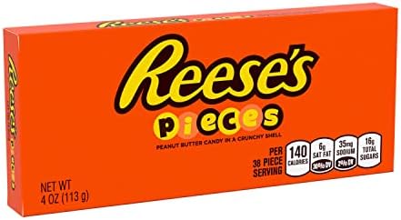 REESE'S PIECES Peanut Butter in a Crunchy Shell, Candy Boxes, 4 oz (12 Count)