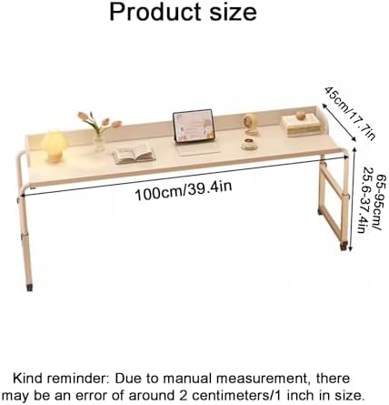 Over The Bed,Table with Wheels,Over Bed Table,overbed Table King Size Bed,overbed Desk nover Bed Table with Wheels Adjustable Height Mobile Cross-Bed Table, Suitable for Anywhere in The Home