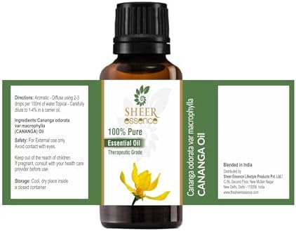 Cananga Oil (Cananga Odorata VAR Macrophylla) Essential Oil 100% Pure Natural Undiluted Uncut Therapeutic Grade Oil 0.16 Fl.OZ