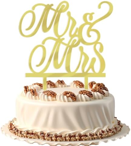 Acrylic Mr & Mrs Cake Topper, Bride and Groom, Wedding/Anniversary Decor(Acrylic Mr & Mrs)