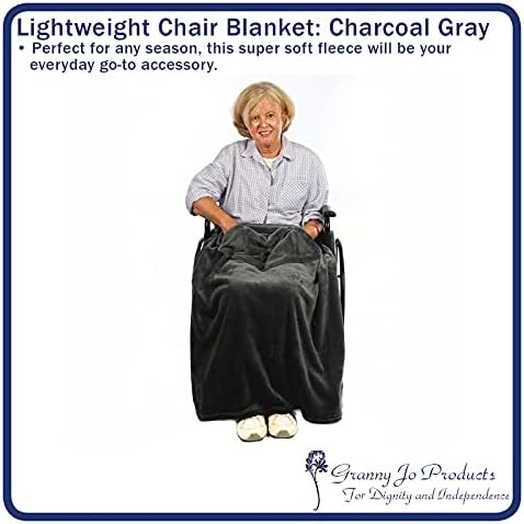 Granny Jo Products Lightweight Wheelchair Blanket - Charcoal Grey