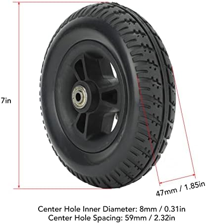 7 Inch Wheelchair Wheels Replacement, Universal Non Slip Wheelchair Tires, PU Walker Front Wheels Replacement