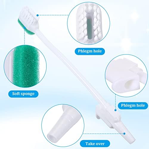 Didaey 10 Pcs Suction Swab Toothbrush Care Disposable Oral Swab Suction Toothbrush for Machine Sponge Individually Wrapped for Elderly Adults Oral Dental Mouth Care (White)