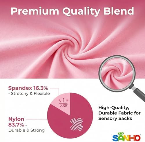 SANHO Premium Sensory Sock Body Sock, Perfect for Children with Sensory Processing Disorder, Updated Version (Pink, Small)