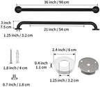 Black Shower Grab Bar w/Anti-Slip Knurled Grip 36 Inch, Zepolu Stainless Steel Bathroom Handicap Grab Bars, Safety Bar Balanced Handrail, Handicap Injury Elderly Senior Assist Support Shower Handle