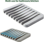 2pcs Self Draining Soap Holder Rack, Advanced Silicone Soap Dish Tray, Waterfall Drain, Suitable for Bathrooms, Kitchens, and Bathtubs, Extending Soap Life, Keeping Bars Dry and Easy to Clean (2)