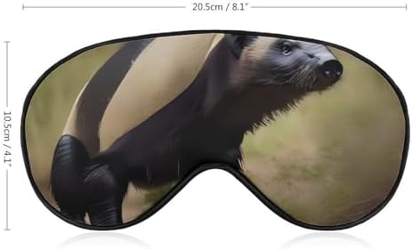 Sleep Mask for Men Women Cute Honey Badger Eye Mask for Sleeping Comfortable Blindfold Eye Cover with Adjustable Strap for Travel Yoga Nap Shift Work