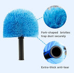 9pcs Screw on Webster Cobweb Duster Head for Pole | Spider Web Remover Brush | Cobweb Duster Head Attachment | Fits Standard 3/4 inch Threaded Poles (Blue)
