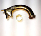 Wolf Head Brass Handle Walking Stick Design Vintage Walking Stick in Chrome Finish Golden