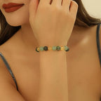 3pcs Wealth Money Bracelets,Healing Crystal Citrine African Turquoise Bracelets for Women Men,Lucky Feng Shui 8mm Natural Stone Green Aventurine Beaded Spiritual Gemstone Jewelry Gifts