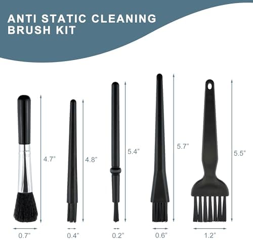 5 PCS Mini Keyboard Cleaning Brushes Kit, PP Handle Nylon Anti Static Electronic Dust Cleaning Brush for Computer Keyboard Motherboard Camera Small Space