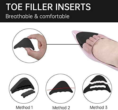 10 Pairs Shoe Fillers Heel Cushion Pads Toe Filler Inserts Forefoot Pads-Heel Grips Liner Inserts for Women Shoes That are Too Big-Shoe Size Reducer for Loose Shoes Blisters Pain Relieve