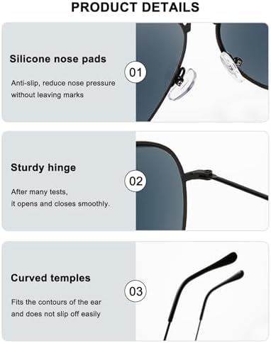 Aviator Reading Sunglasses Men Women Classic Style Full Lens UV400 Protection Outdoor Sun Reading Glasses