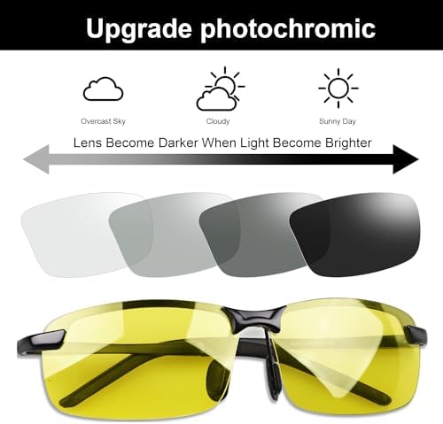 YIMI Polarized Photochromic Outdoor Sports Driving Sunglasses for Men Women AntiGlareEyewear Ultra-Light Sun Glasses