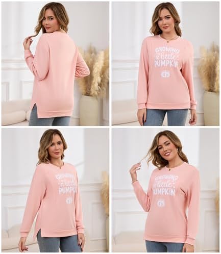 Women Nursing Sweatshirt for Breastfeeding Hidden Zippers Nursing Tops Long Sleeve Comfortable Maternity Sweater
