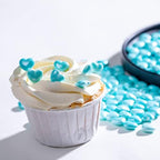 Christmas Blue Sprinkles Heart Cake Sprinkles130g 4.6OZ,Cookie Sprinkles,Sugar Pearl, Edible Candy Pearls for Cake Cupcake Decorationg (Blue)