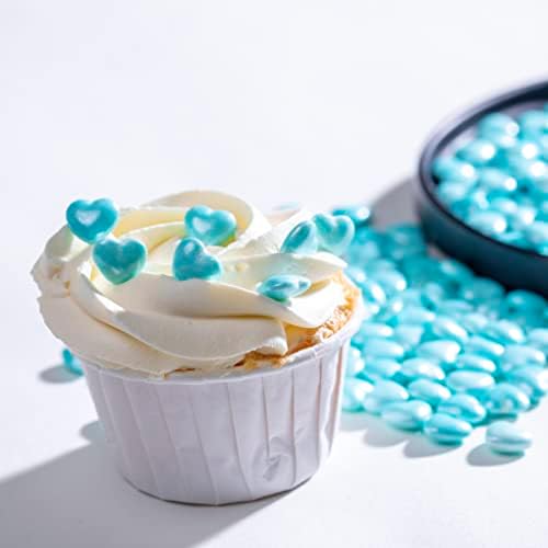 Christmas Blue Sprinkles Heart Cake Sprinkles130g 4.6OZ,Cookie Sprinkles,Sugar Pearl, Edible Candy Pearls for Cake Cupcake Decorationg (Blue)