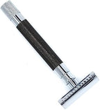 Parker 56R Heavyweight Double Edge Safety Razor with 5 Parker Premium Platinum Stainless Steel Razor Blades – Classic 3 Piece Design (Graphite)