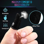 Gaming Finger Sleeves,Ultra-Thin Carbon Fiber,Anti-Sweat & Anti-Slip,Universal for all Phones & Tablets