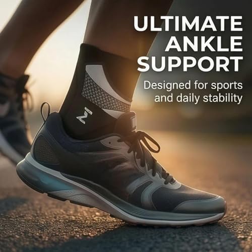 2PCS Ankle Brace Compression Support Stabilizer Lace-Up Sports Basketball nkle Stabilizer with Straps Men Women Adjustable Foot Ankle Orthopedic Compression Sleeve for Plantar Fasciitis Relief,Tendonitis,Sprained