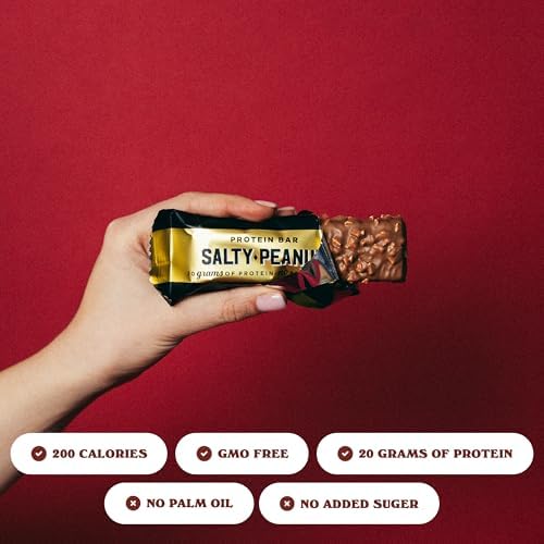 Barebells Salty Peanut Protein Bars, 12 Count,Pack of 2-20g Protein, 1g Sugar Snack Bars…