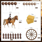 15Pcs Horse Cake Topper Horse Birthday Cake Decorations for Western Theme Party Supplies