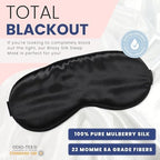 Blissy Silk Sleep Mask - Eye Sleeping Mask for Women & Men for Total Blackout - 100% Pure Mulberry Silk, 22 Momme 6a Fibers - Blindfold Sleep Mask Side Sleeper Eye Cover (Non Adjustable)