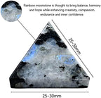 Amazing Gemstone Rainbow Moonstone Pyramid Crystal Healing Stones - 1" Great Pyramid Figurine of Natural Stone Pyramid for Meditation, Reiki, Chakra Balancing and Crystal Pyramids Grid