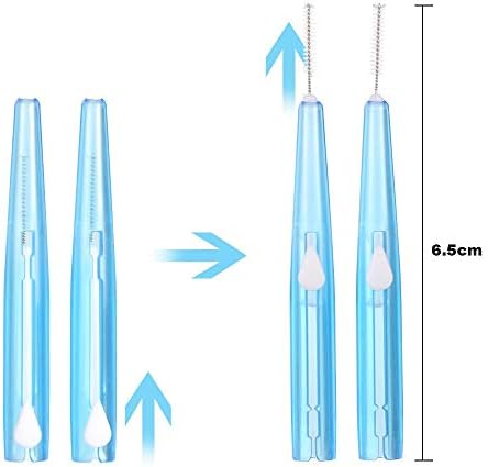 60Pcs Push-Pull Interdental Brush 0.7 MM Dental Tooth Pick Interdental Cleaners Orthodontic Wire Toothpick ToothBrush Oral Care