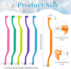 6 Pieces 2-in-1 Toothbrush with Interdental and Wisdom Teeth Brush Heads for Comprehensive Oral Care, Soft Single Interdental Brushes Between Teeth Wisdom Toothbrush for Braces