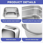 2PCS Stainless Steel Washing Up Bowls, 12.8" Sturdy Square Dish Tub, Fruit Vegetable Washing Basin for Sink, Large Square Containers for Kitchen, Vegetable Washing Basins, Sturdy Dishpans for Home
