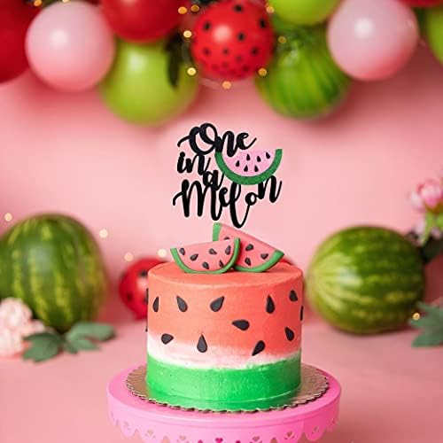 Watermelon Cake Topper - One in a Melon Birthday Cake Topper, Summer Baby First Birthday Cake Topper, Birthday Party Supplies, Photo Decoration Props, Birthday Party Gifts