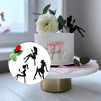 8 PCS Lady Silhouette Cake Toppers, Acrylic Minimalist Art Birthday Cake Topper, Elegant High Heels Girl, for Wedding,18th Party Decorations