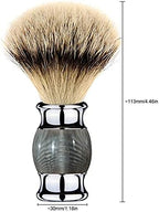 Grandslam Finest Badger Shaving Brush with Resin Handle- Engineered for the Best Shave of Your Life (Gray)