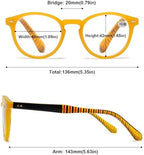 Retro Round Reading Glasses Men Women Blue Light Blocking Lightweight Computer Readers with Spring Hinges