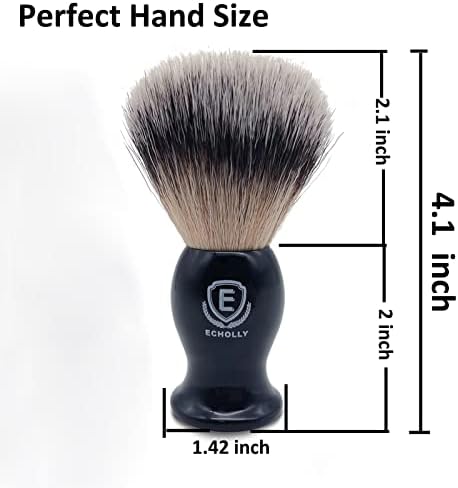Luxury Shaving Brushes For Men by Echolly-Super Strong NO Shedding Bristle Shave Brushes for Men-Smooth Acrylic Handle Legacy Shave Brush-Rich and Fast Lather Shaving Cream Brush Gifts for Fathers Day