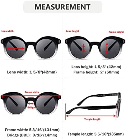 Eyekepper 4-pack Bifocal Reading Glasses for Women Small Round Bi-focal Readers