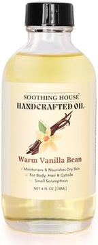 Warm Vanilla Bean Body Oil - Moisturizing Body Oil for Soft, Glowing Skin with Almond & Jojoba Oil (4 fl oz)