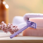 Double Edge Safety Razor for Women Purple with 10 Blades and Silicone Cover - Durable Metal Eco-Friendly Single Blade Razor - Closed Smooth Shave