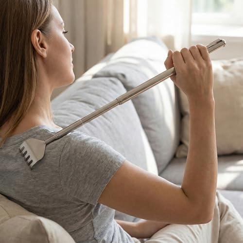 2 Pack Telescoping Back Scratcher for Adults, Metal Extendable Backscratchers with Retractable Handle, Telescopic Collapsible Back Scratcher Portable for Home Office Travel Itch Relief