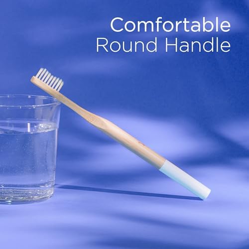 Bamboo Toothbrush with Medium Bio-Based Bristles, Set of 4