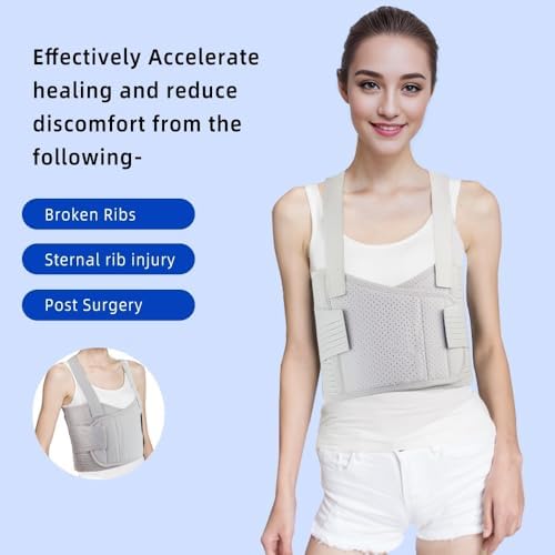 Rib Brace for Women,Adjustable Rib Compression Wrap with Cross Straps, Chest Support for Rib Fractures, Chest Strains, and Dislocations,Rib Braces Fixation Strap for Men (L/XL)