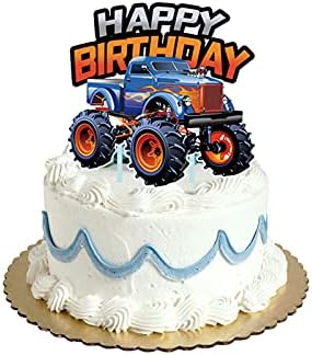 Monster Truck Cupcake Topper Favors for Kids Birthday Party Cake Decorations