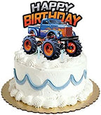 Monster Truck Cupcake Topper Favors for Kids Birthday Party Cake Decorations
