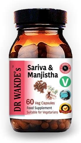 DR WAKDE's Sariva & Manjistha Capsules (60 Veg Caps, Detoxifying Herbs, Supports Healthy Skin, Ayurvedic Supplement, Vegan, Herbal, All Natural, Made in UK)