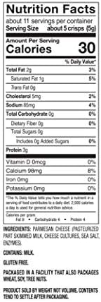 Mrs. Cubbison's Flavor 100 Real Keto Friendly Great for Snacking and Salad Topper, Parmesan Cheese Crisps, 1.98 Ounce